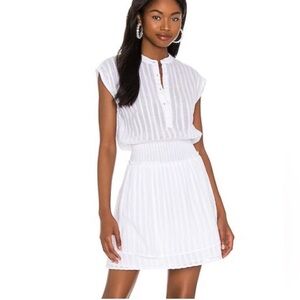 Rails Angelina White Smocked Sleeveless Dress 100% Lightweight Cotton Medium